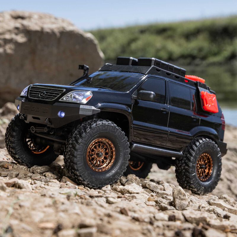 1/24 SCX24 Lexus GX 470 4X4 RTR Brushed Rock Crawler (Battery & Charger Included), Black