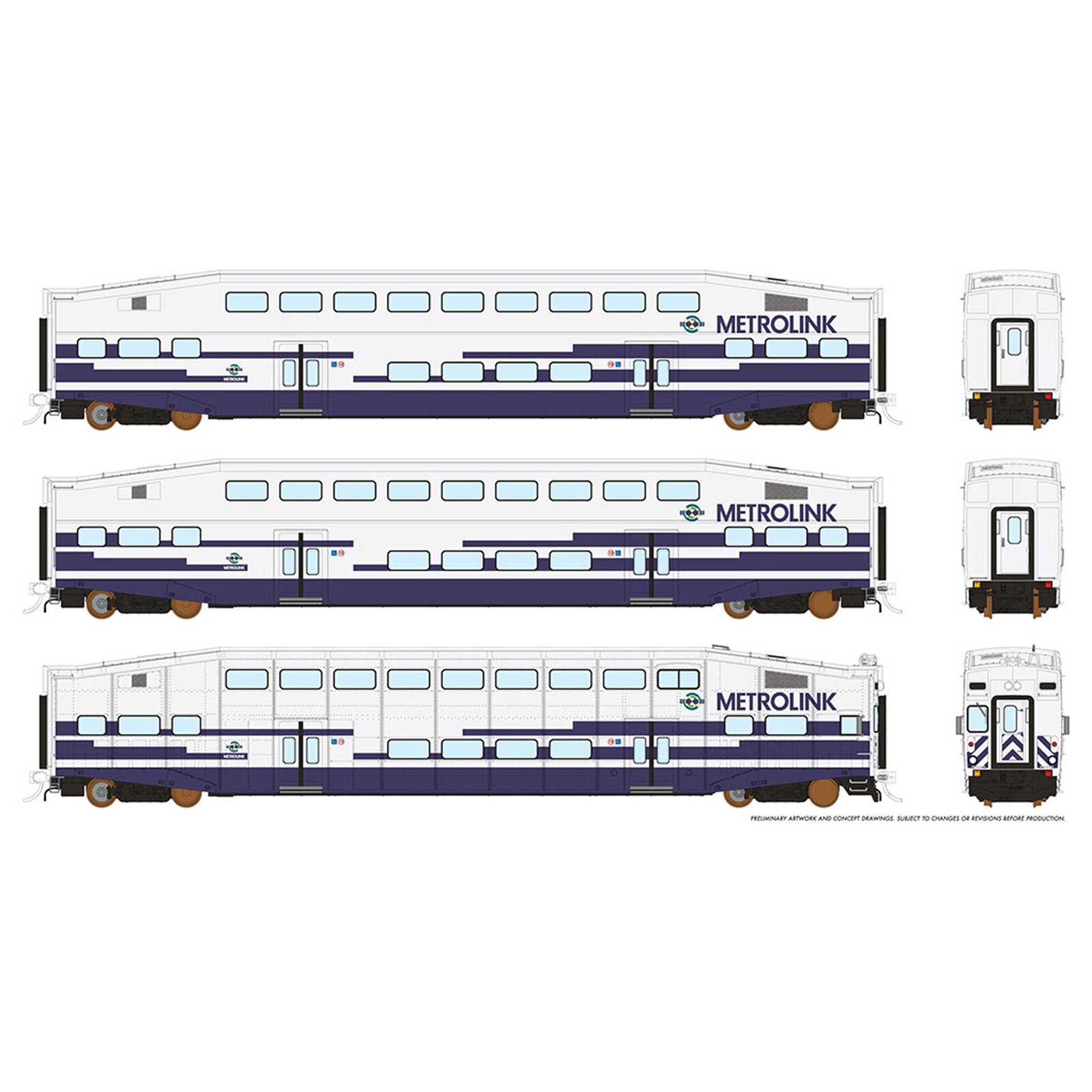 HO BiLevel Commuter Car - Metrolink: Set #1