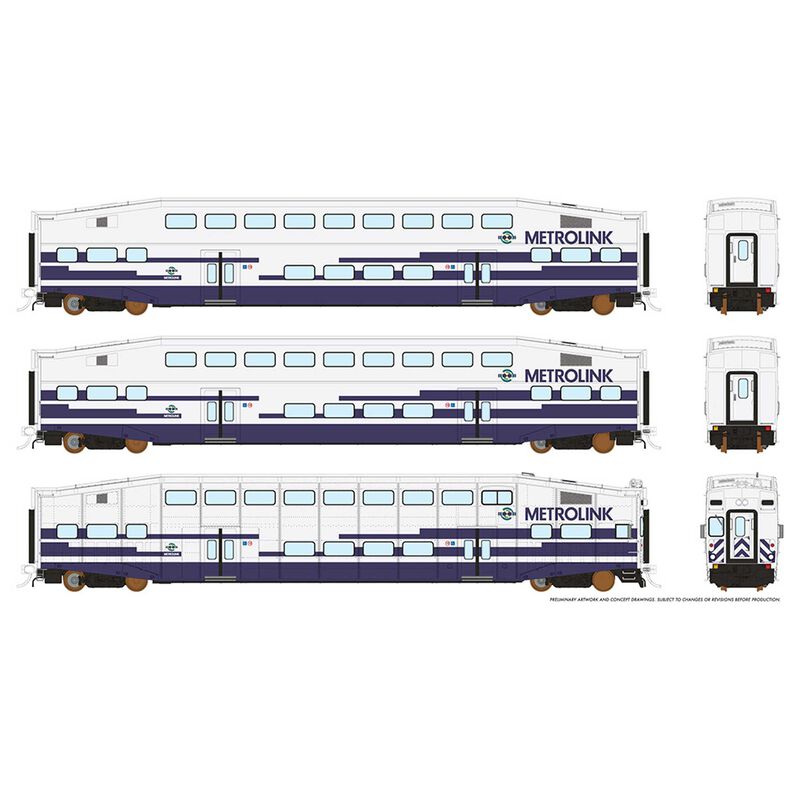 HO BiLevel Commuter Car - Metrolink: Set #1