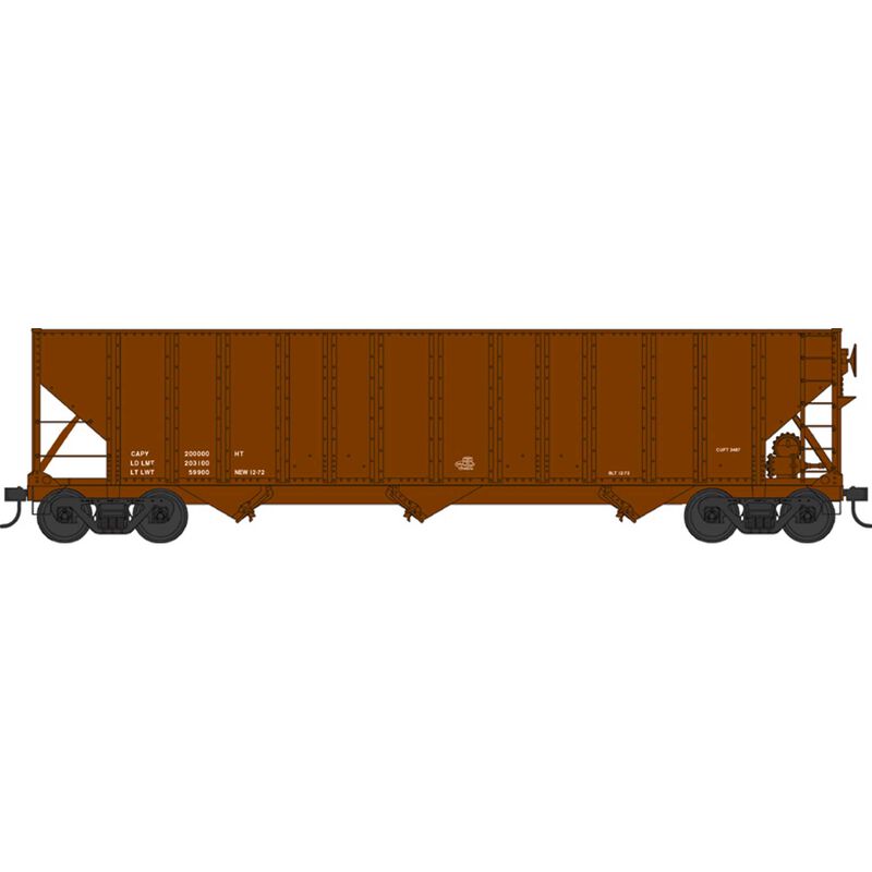 HO H-43 100 Ton Hopper Dimensional Data-Only Brown