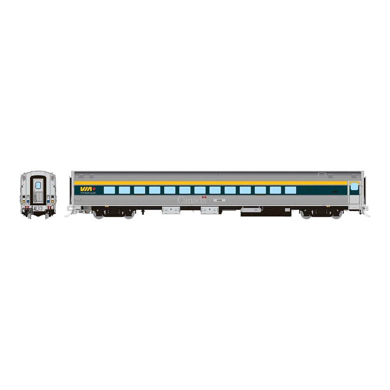 HO Budd Small Window Coach: VIA Rail - Current Scheme (Grey): #4108