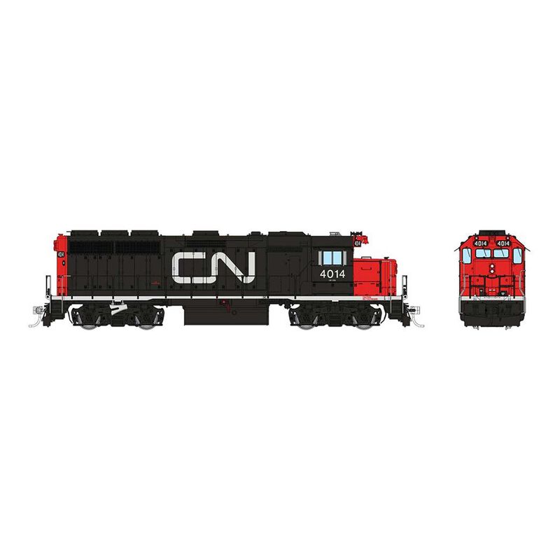 HO EMD GP40 Locomotive, CN Large Noodle: #4017