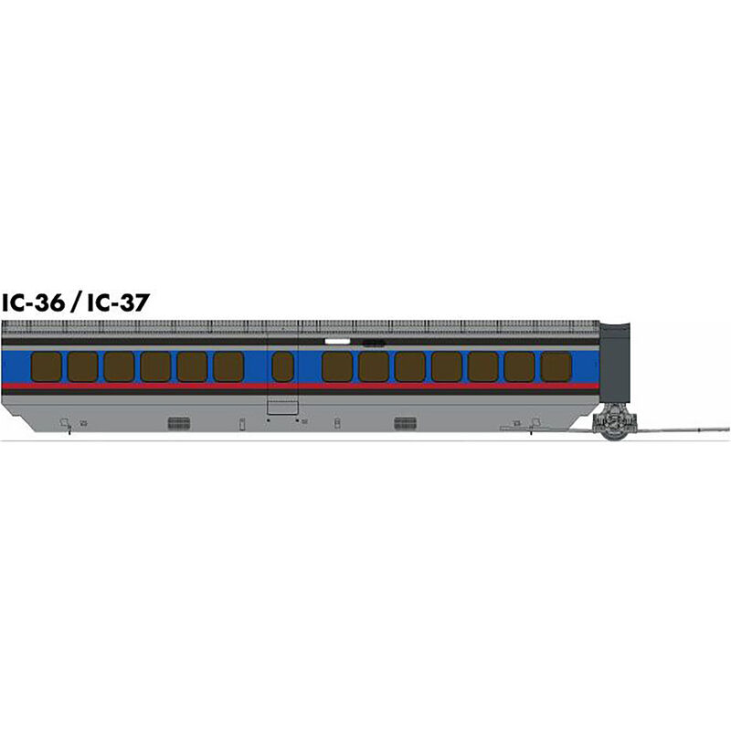 HO UAC TurboTrain Additional Coach PC/DOT