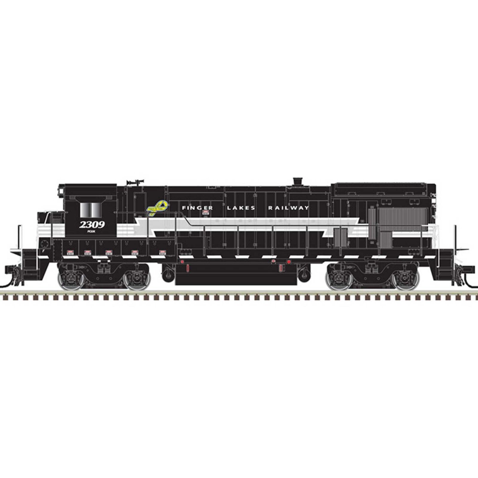 HO B23-7 Locomotive Finger Lakes 2310 Gold, Black/Gray/White