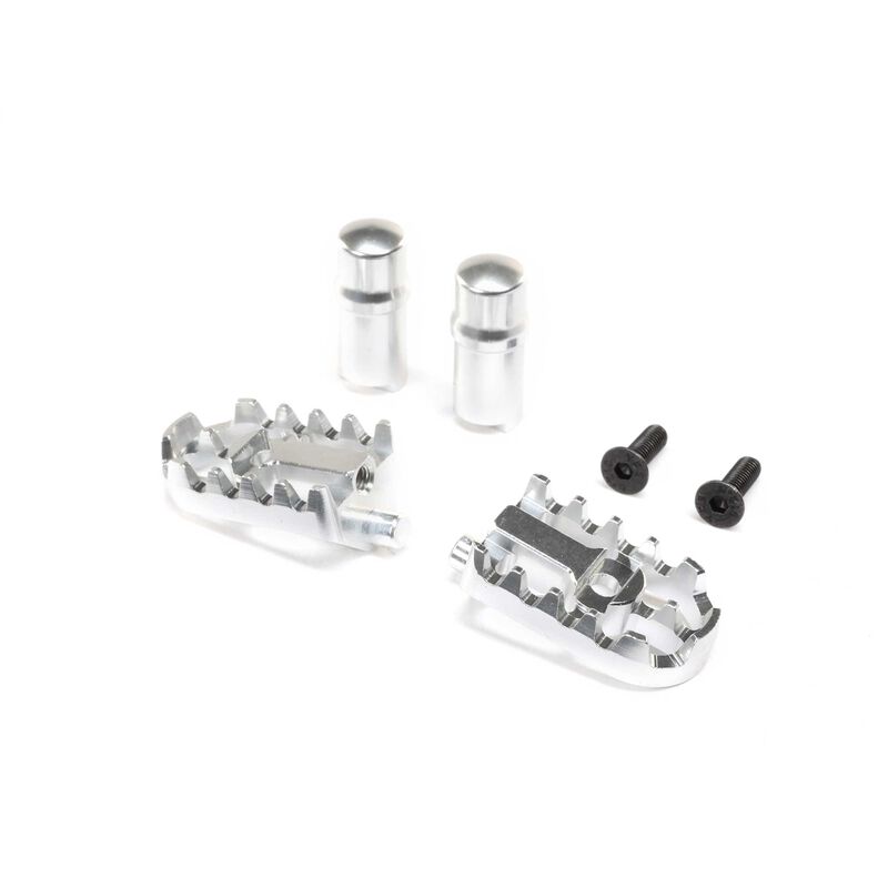 Aluminum Foot Pegs, Silver: PM-MX/SM