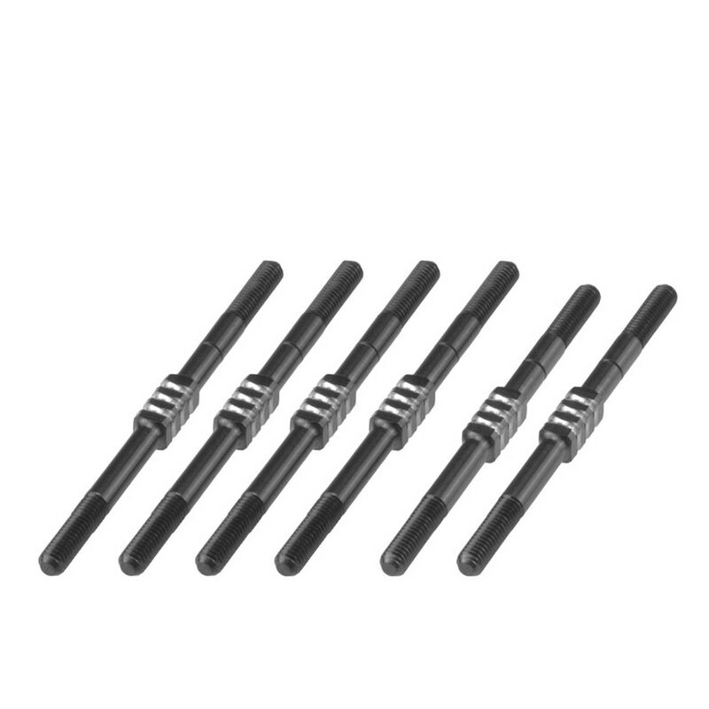 Yokomo YZ-2 CA L3 Fin Titanium Turnbuckles, Black (6)