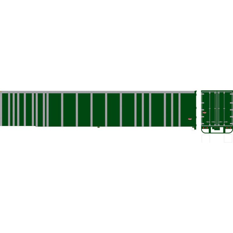HO 53 Platewall Highway Trailer Undecorated, Green