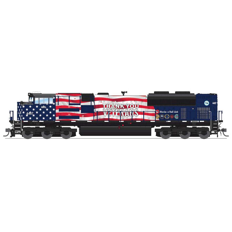 HO EMD SD70ACe Locomotive, MRL 4407 Veterans Tribute