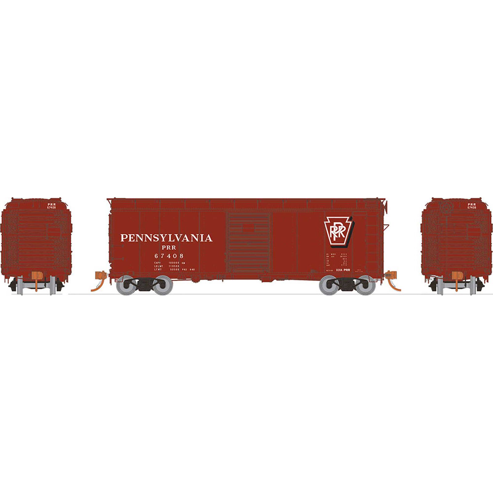 HO X31A Boxcar Single Door PRR Shadow (1)