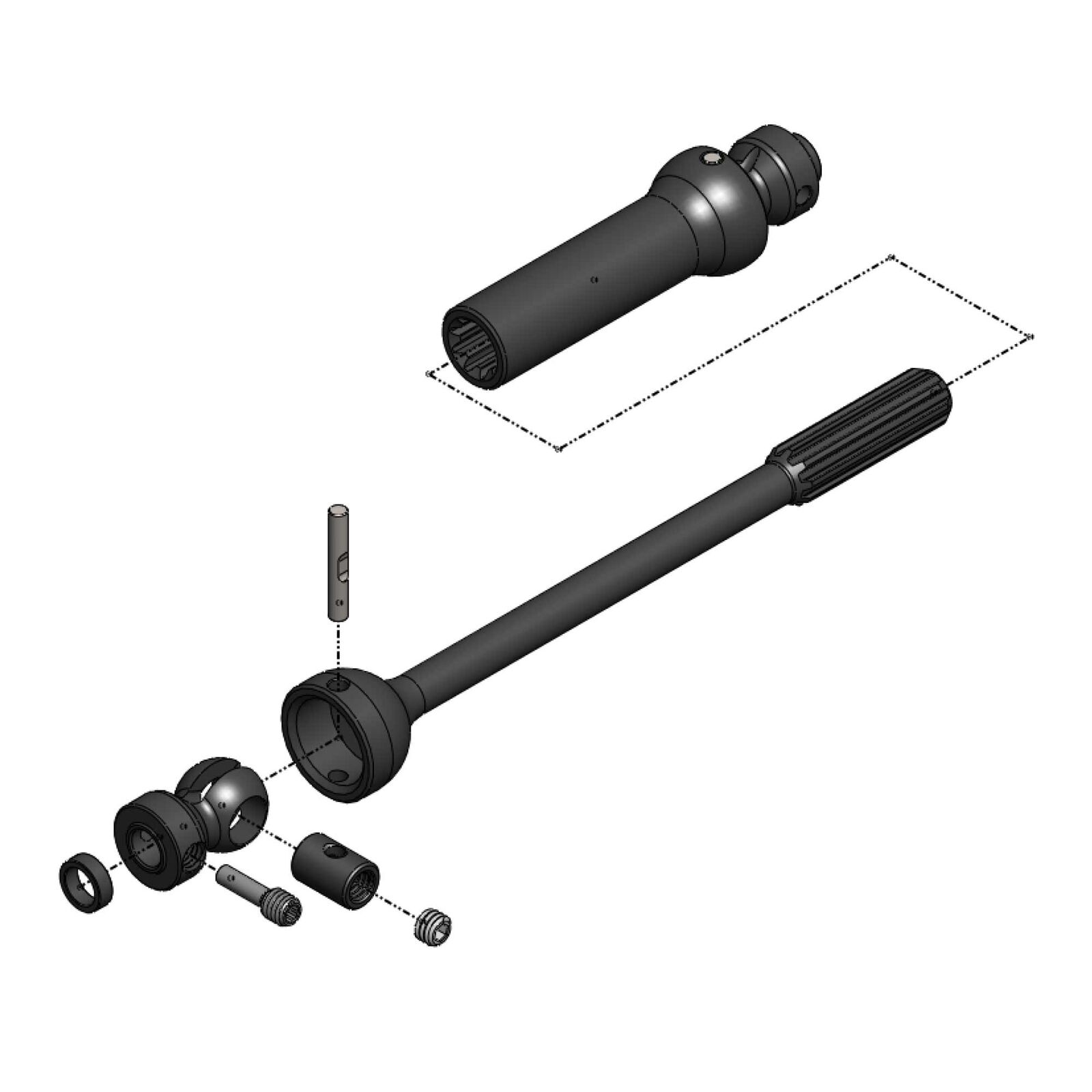 Center Drive Kit Single Shaft 140mm - 165mm With 5mm Hubs
