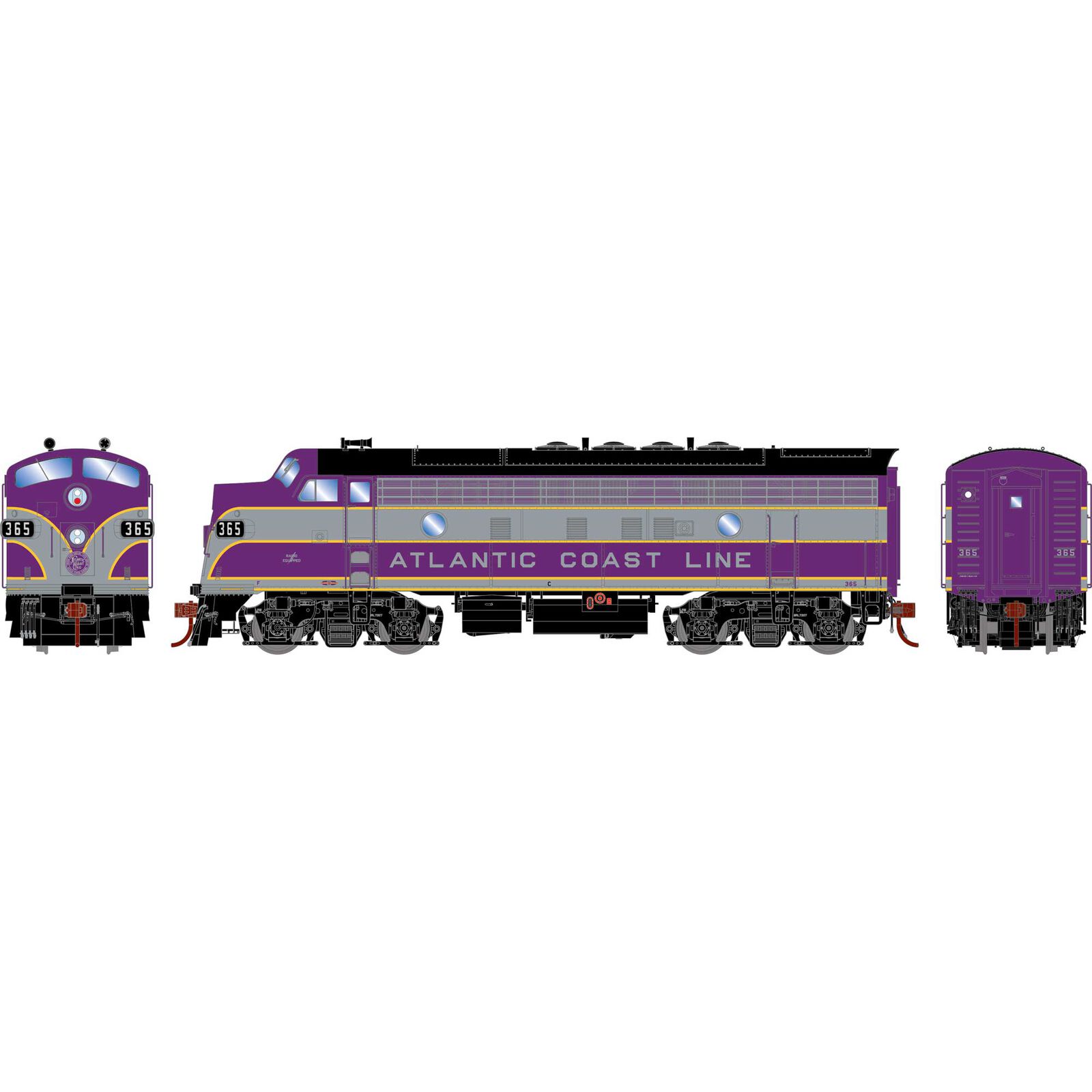 HO F7A Locomotive with DCC & Sound, ACL #365