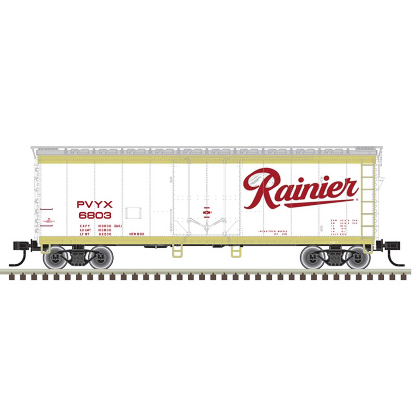 O 40' Box Car 2 Rail Rainier 6803 6819