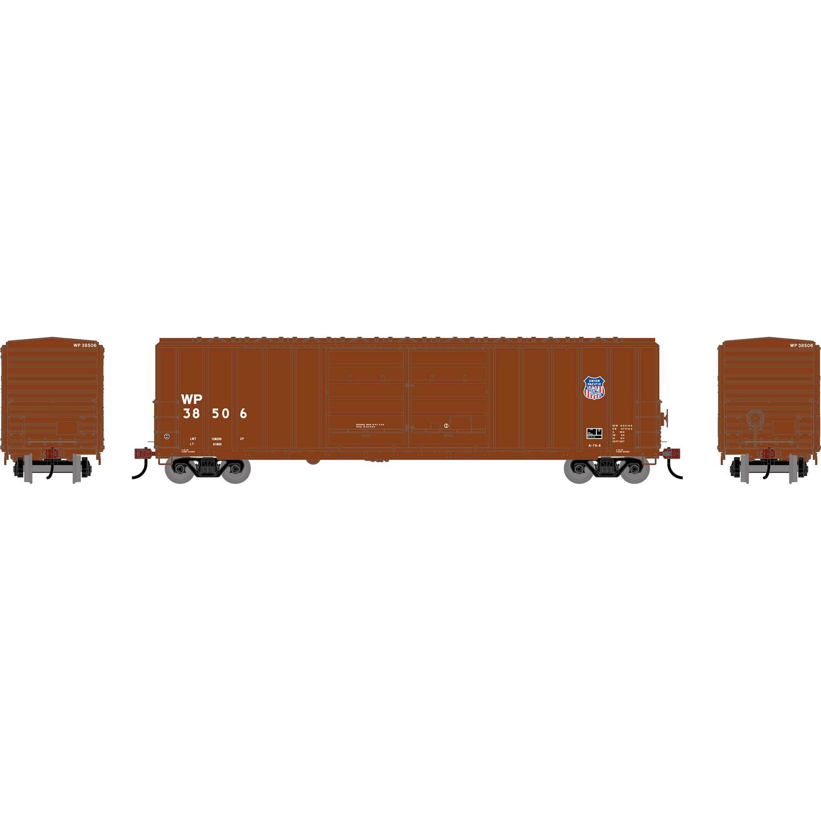 HO ATH 50' FMC 5077 Centered Double Door Box Car, WP #38506