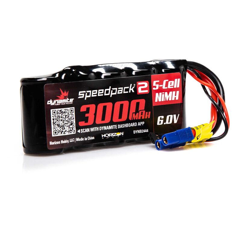 6V 3000mAh 5-Cell Speedpack2 Flat NiMH Receiver Pack: JST