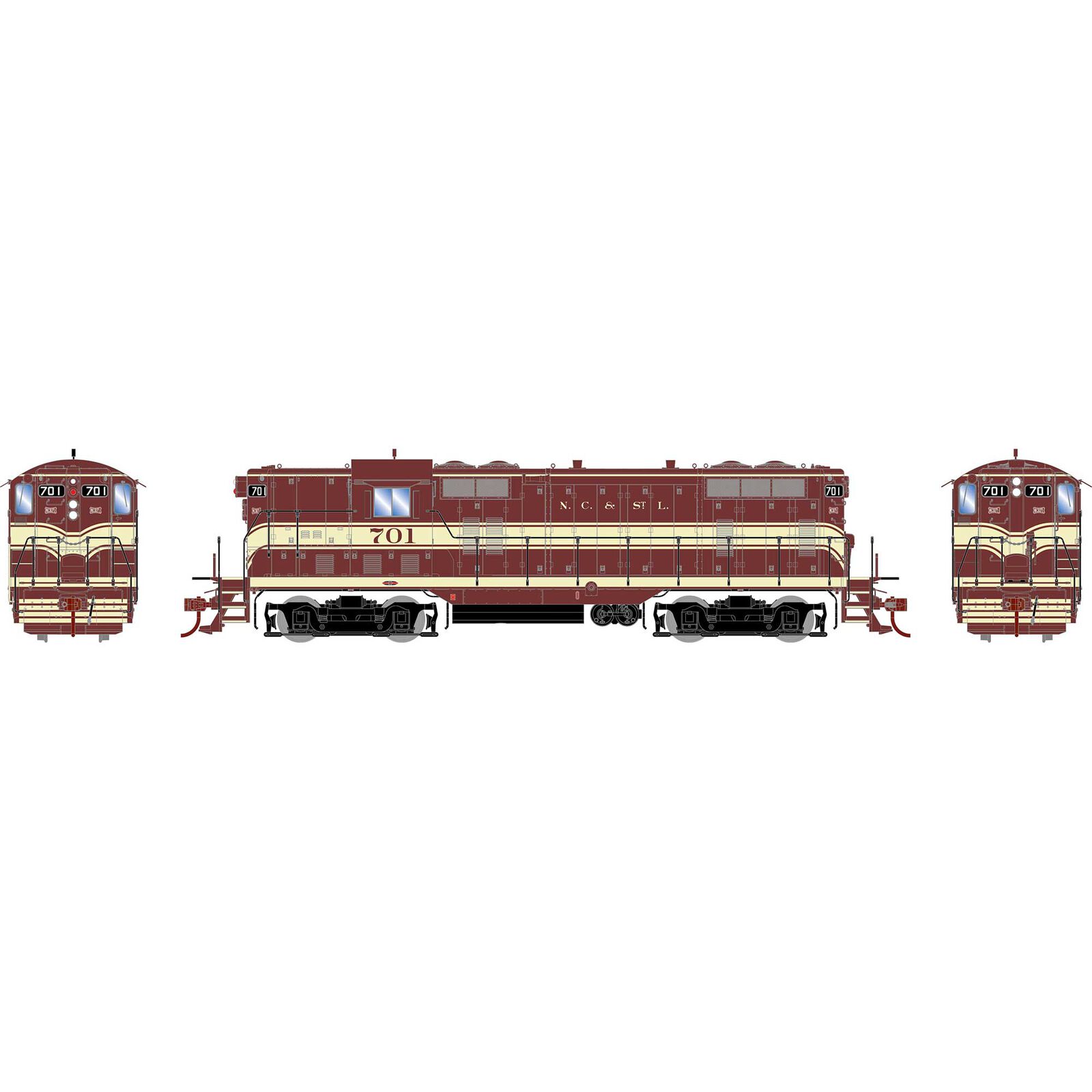 HO GEN GP7L Locomotive, NCSL #701