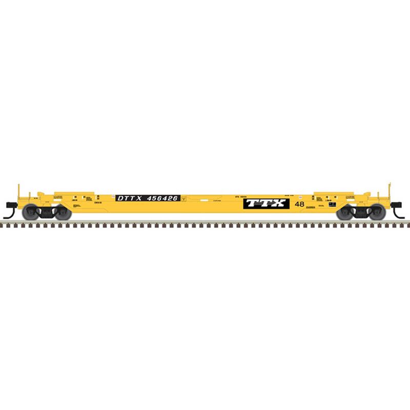 HO 48' Well Car TTX #456405, Yellow/Black/White
