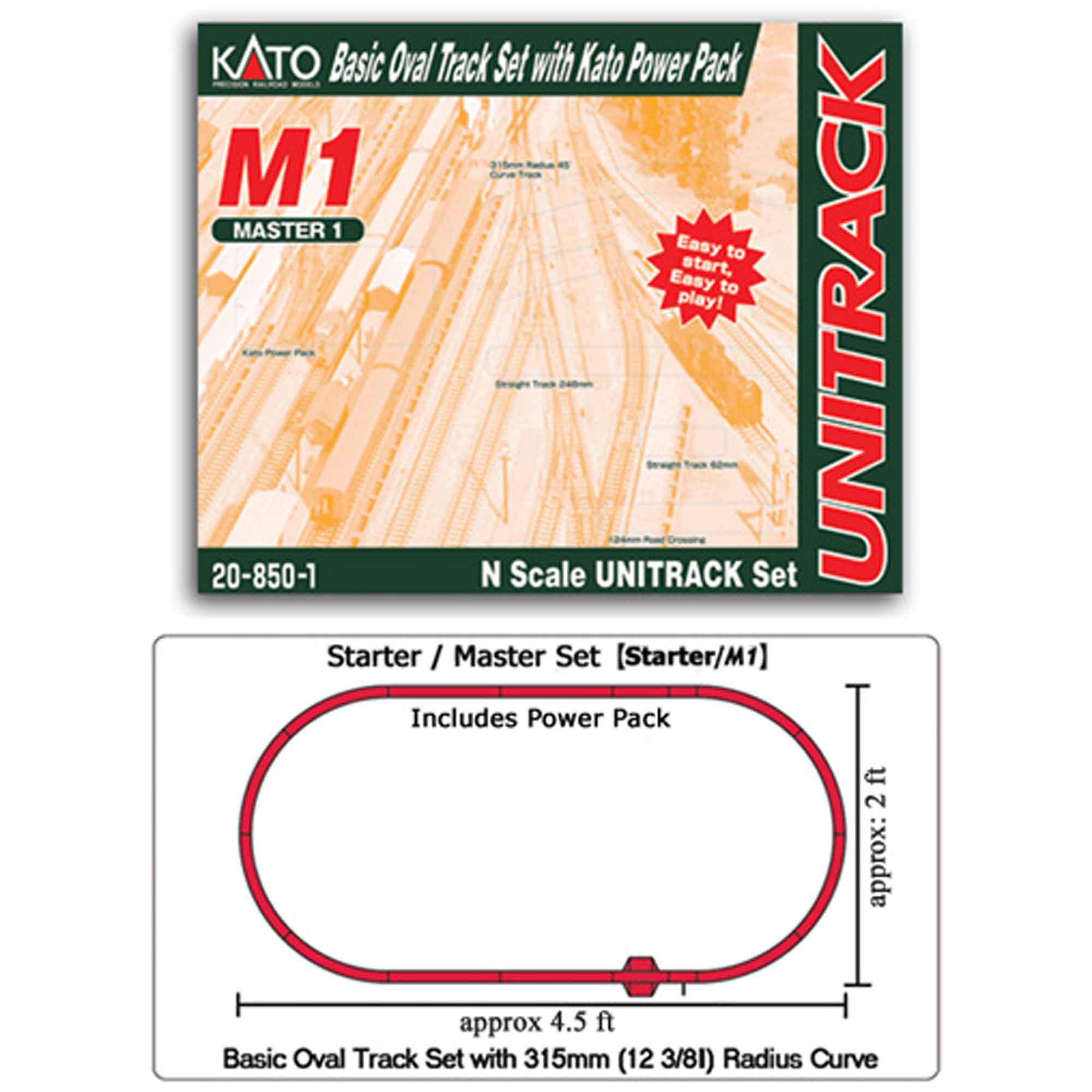 Kato USA, Inc. N M1 Basic Oval Track Set with Power Pack | Tower