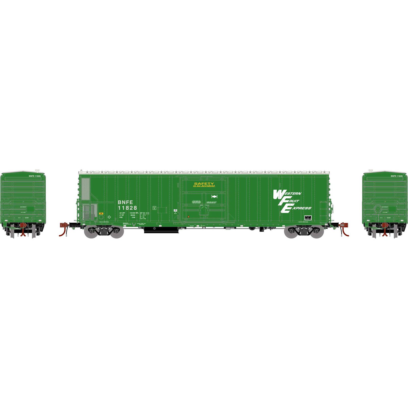 HO FGE 57' Mechanical Reefer, BNFE/Green #11828