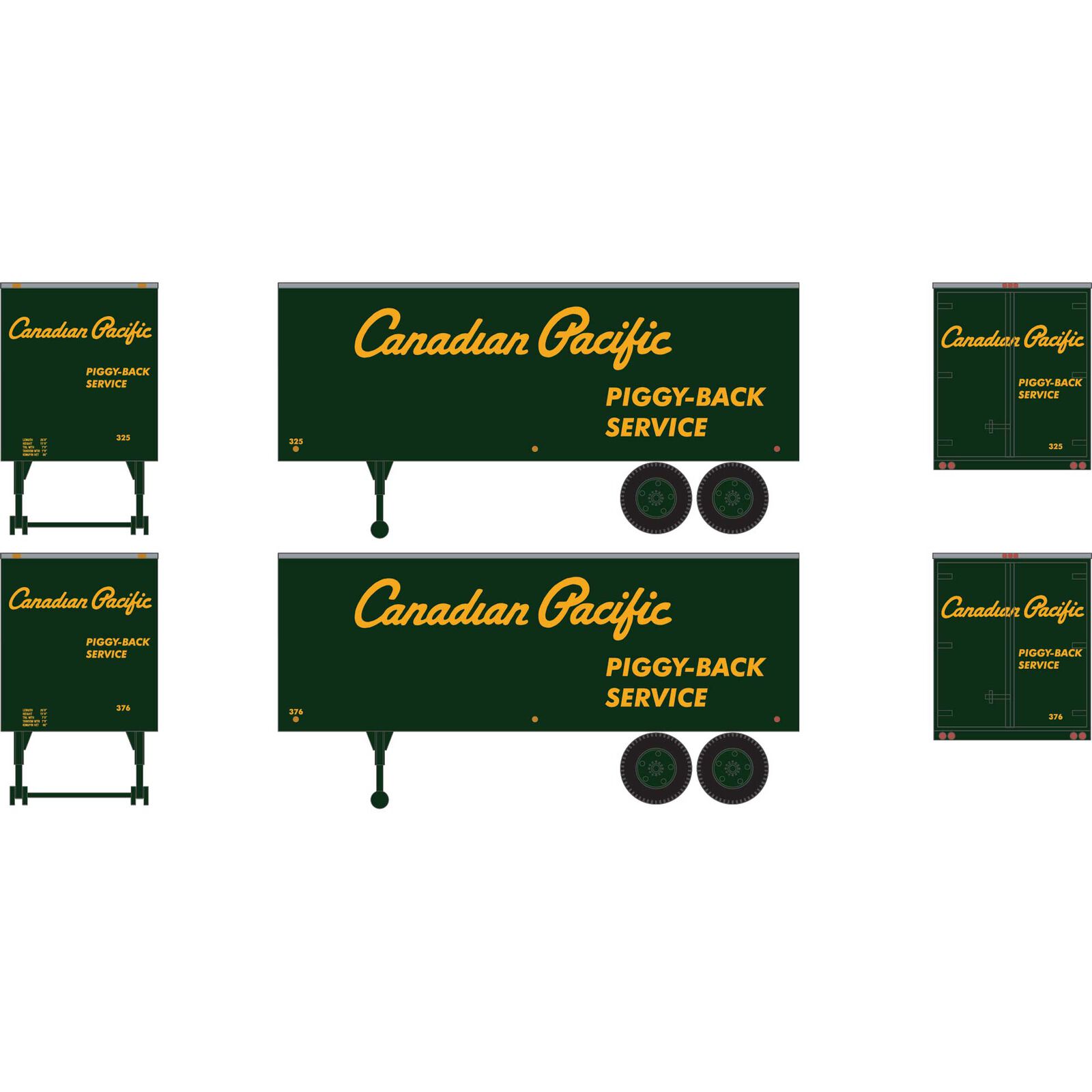 HO 25' Trailers, CPR #325, #376 (2)