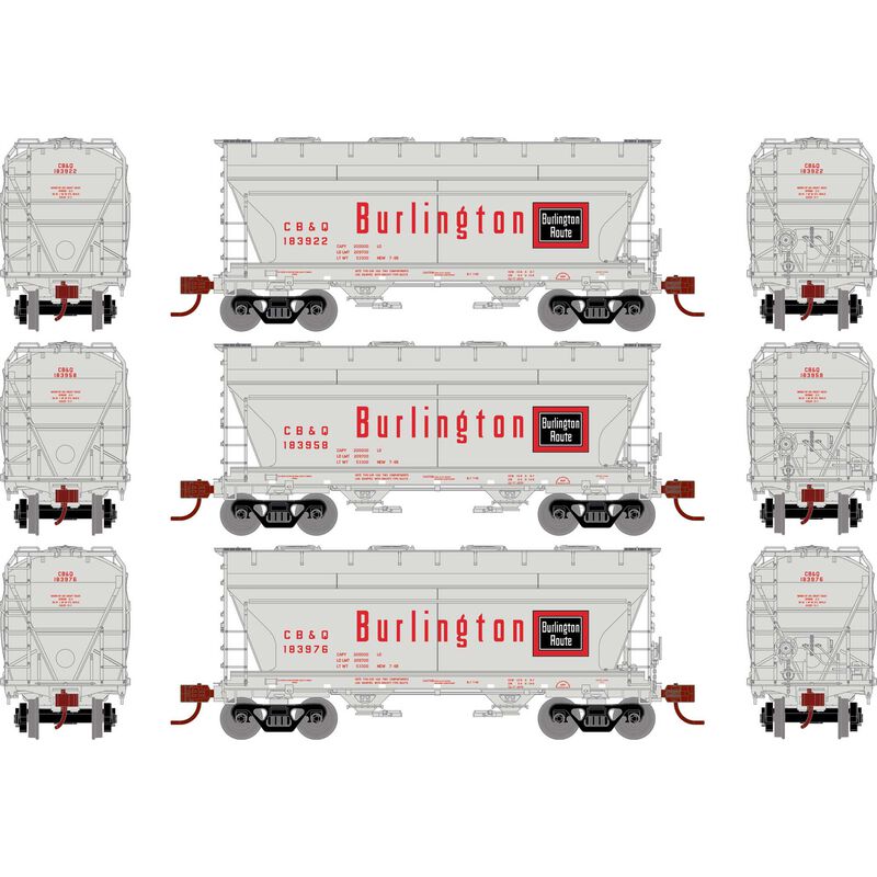 HO RTR ACF 2970 Cover Hopper, CB&Q (3)