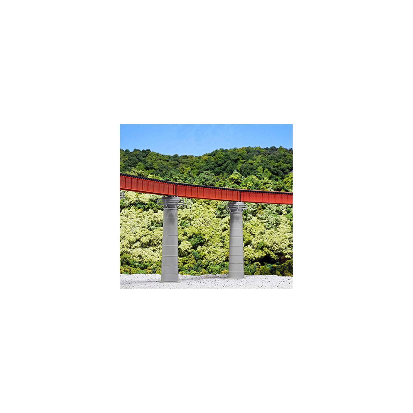 N Curve Deck Single Track Girder Bridge, Red