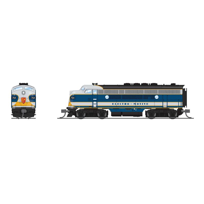 EMD F3 A/B, Demo 754A1/754B1, Blue & Aluminum, A-unit Paragon4 Sound/DC/DCC, Unpowered B, N