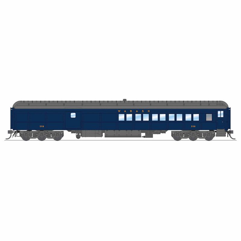 HO WAB Baggage-Combine Car #598, Blue w/ Imitation Gold