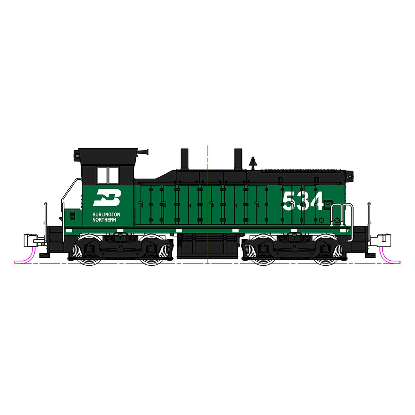 (N)EMD NW2 Burlington Northern #534 w/ Preinstalled DCC + Sound