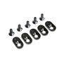 Engine Mount Insert and Screws 21T, Black (5): 5ive-T 2.0 (fits 62T spur)