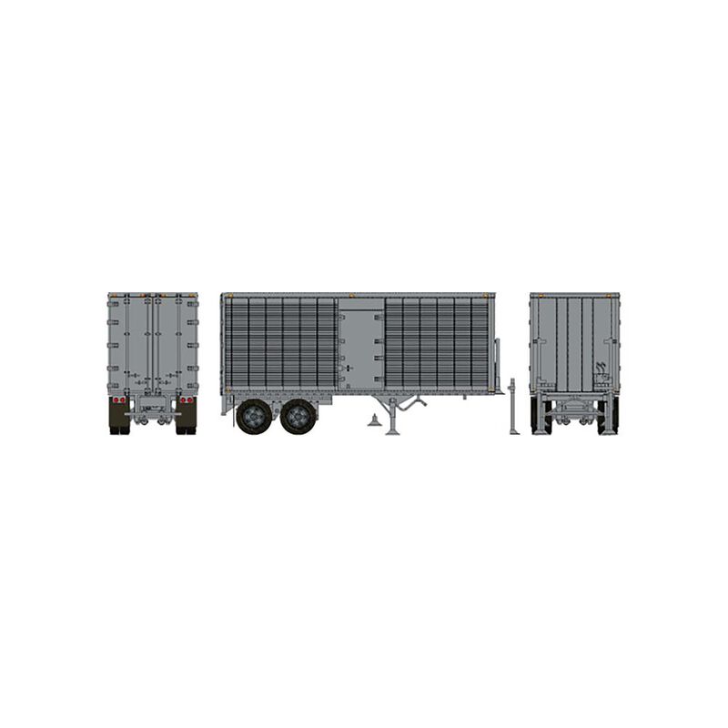 HO 26 Can-Car Trailer Side Door Silver UNDEC