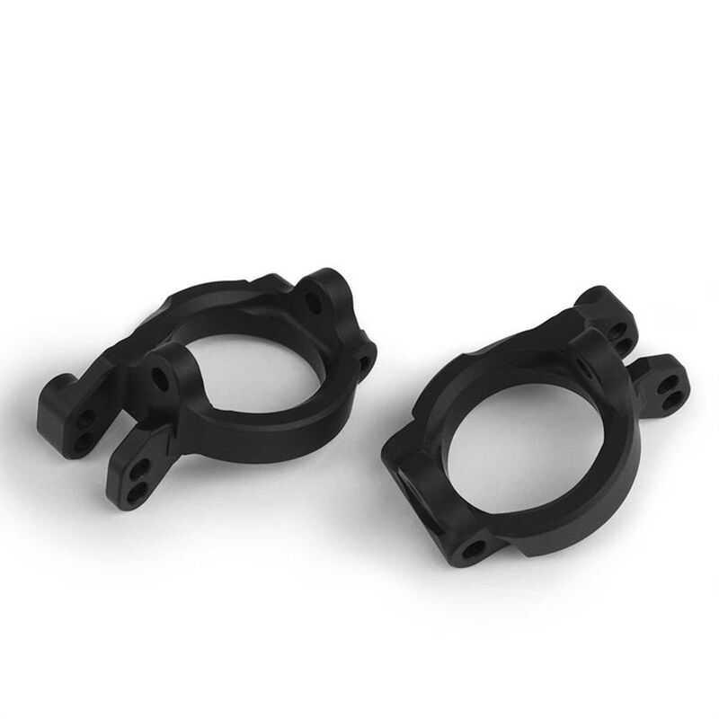 Front Caster Blocks, Black Anodized: Axial Yeti