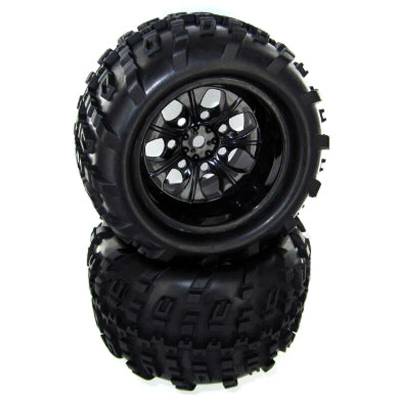 1/5 Pre-Mounted Monster Truck Tires, 1/5 Redcat Rampage MT/XT (2)