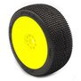 1/8 P1 Soft Long Wear Pre-Mounted Tires, Yellow EVO Wheels (2): Buggy