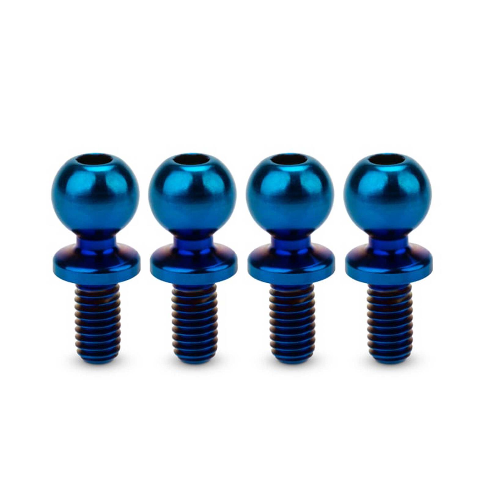 Revolted Titanium Ball-Studs, 5.5 x 6mm, Burnt Blue (4)