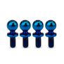 Revolted Titanium Ball-Studs, 5.5 x 6mm, Burnt Blue (4)