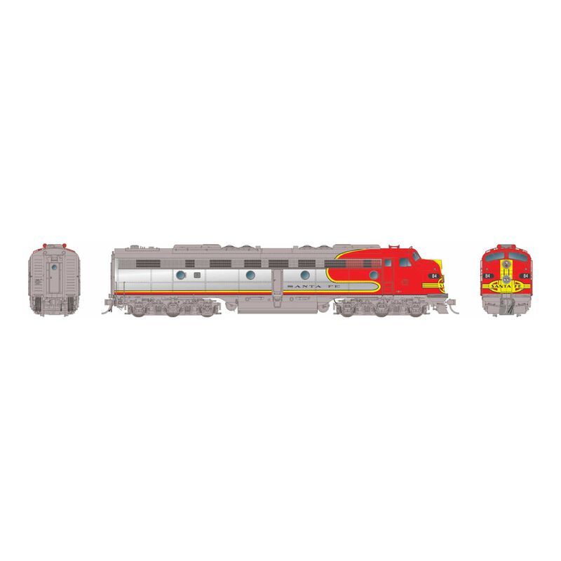 HO EMD E8A (DC/DCC/Sound): AT&SF - Warbonnet: #84L