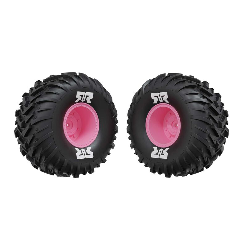 ARRMA dBoots Cut Chevron MT Tire Set Glued, Pink