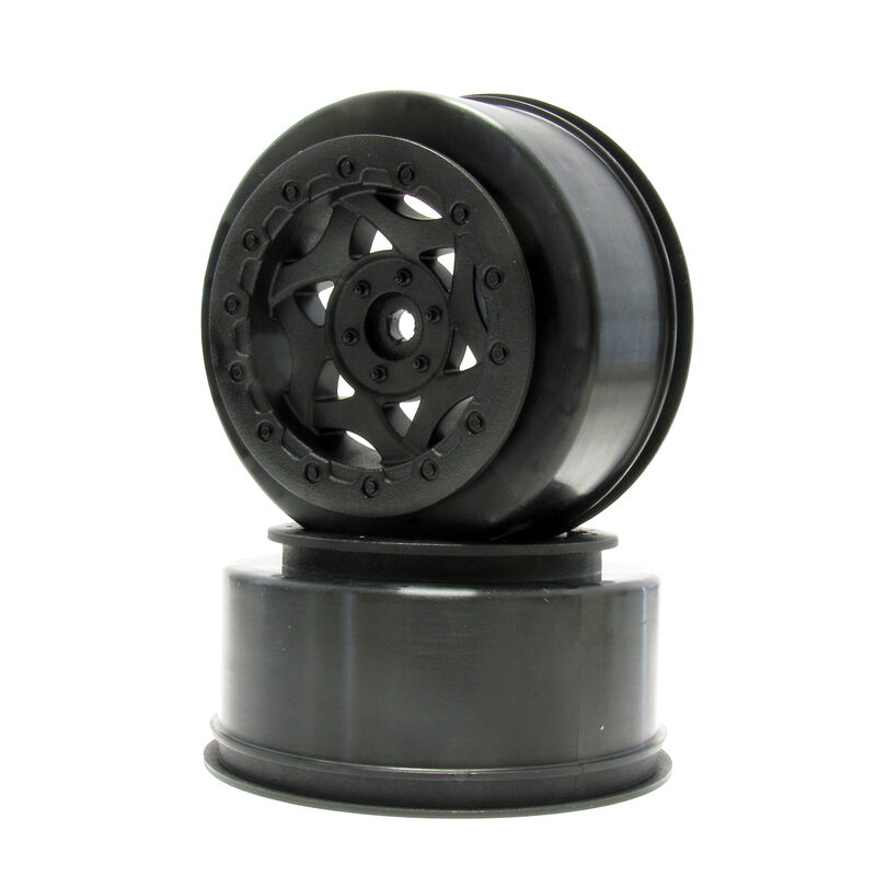 1/10 Cyclone SC Front/Rear Wheel, Black: Slash 4x4, Blitz, SCRT10 (2)