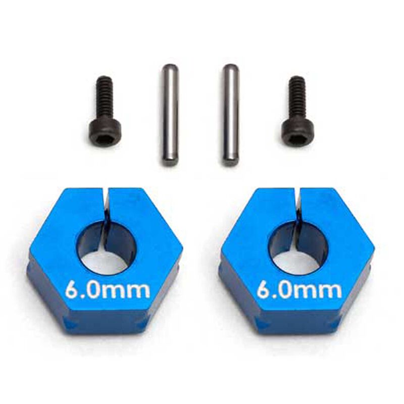 Factory Team 6.0mm Clamping Wheel Hexes, 1/10 Team Associated RC10SC5M