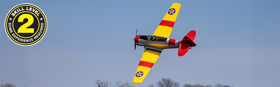 Skill Level 2 for the E-flite SNJ-5/AT-6 Texan 1.5m RC Airplane