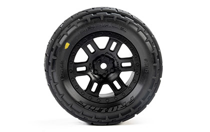 Pre-Mounted Convenience for the Pro-Line Menace Front/Rear Street Tires Mounted 12mm Black Split Six