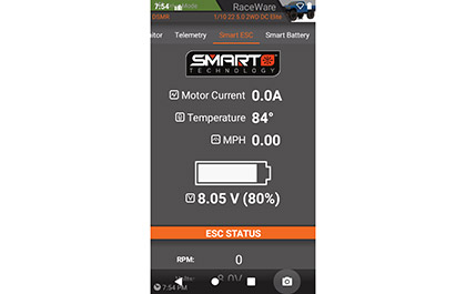 SMART TECHNOLOGY BATTERY DATA for the Spektrum Firma 130A Brushless Smart ESC