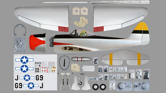 Phoenix Model P-47 Thunderbolt GP/EP 15-20cc ARF - Parts Layout
