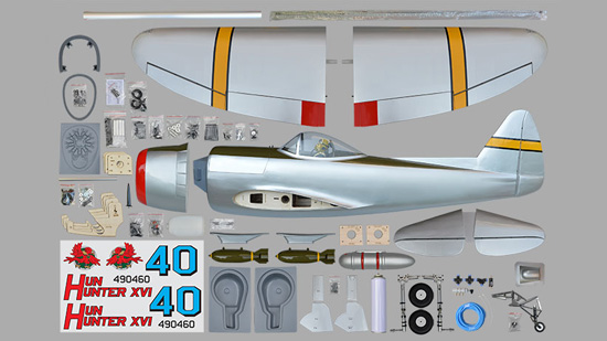 Phoenix Model P-47 Thunderbolt GP/EP 30-35cc ARF - Parts Layout
