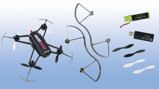 RISE House Racer Black Edition - Wall guards, LiPo battery and charger