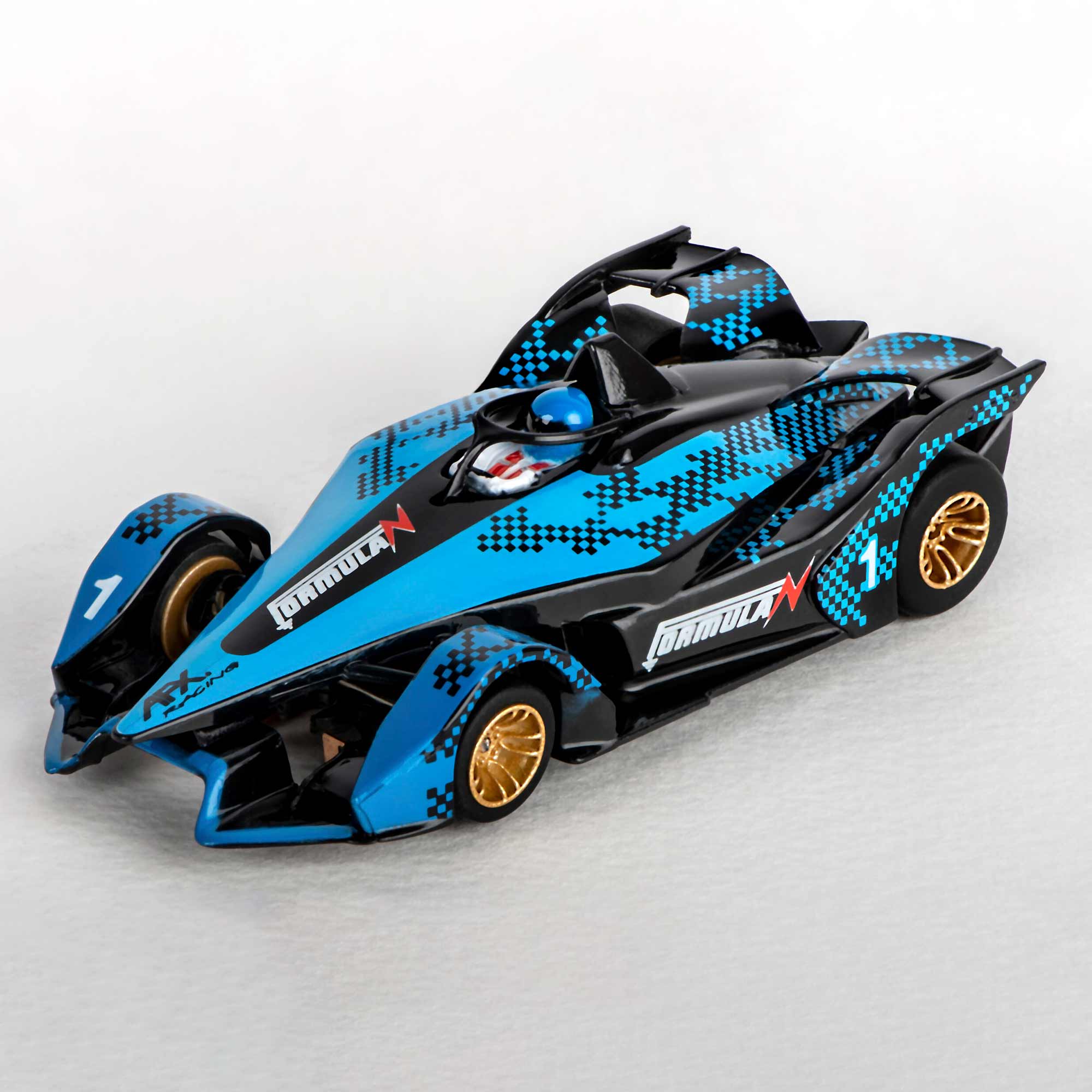 AFX/Racemasters HO Formula N Mega G+ Slot Car, Blue & Black