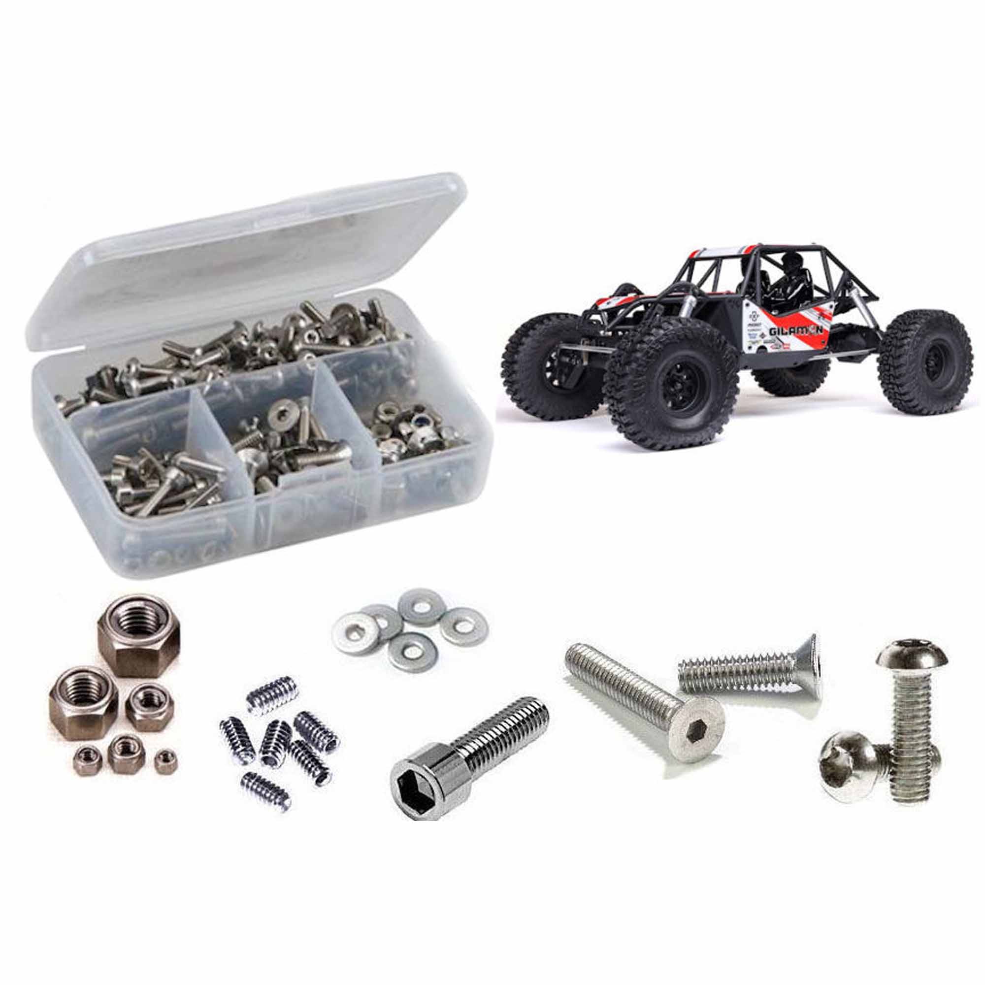 RC Screwz Stainless Steel Screw Kit, 1/10 Axial AXP8 Gilamon 2.2