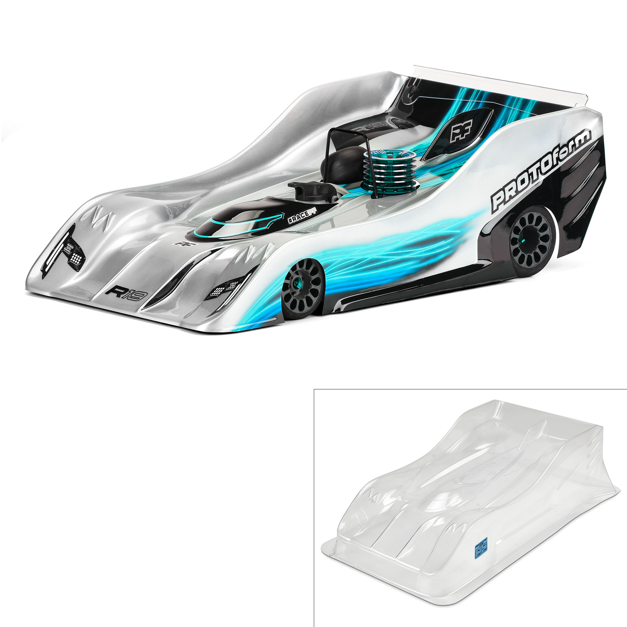 PROTOform 1/8 R19 Light Weight Clear Body: 1:8 On-Road | Tower Hobbies