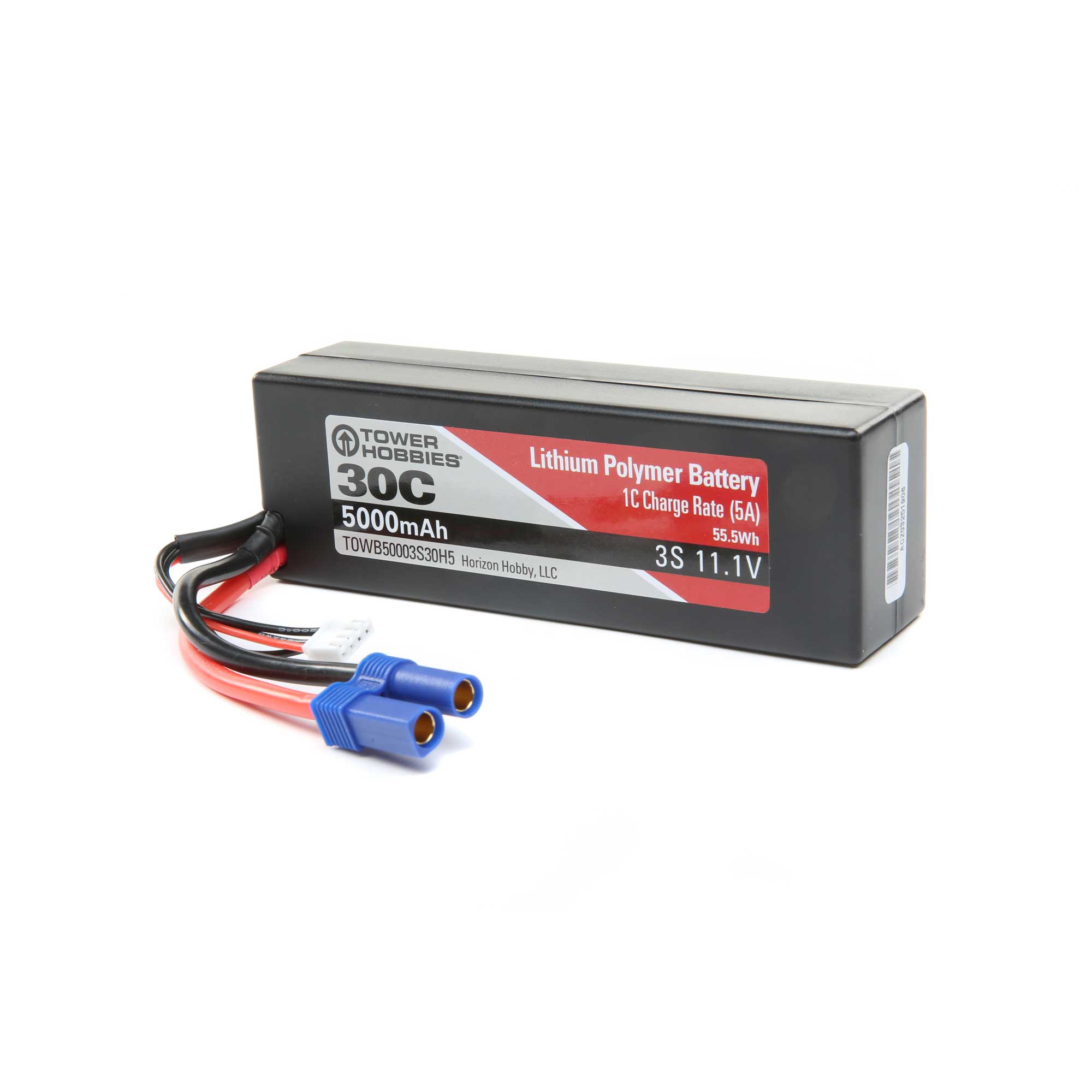 Tower Hobbies 11.1V 5000mAh 30C 3S LiPo, Hardcase: EC5 | Tower Hobbies
