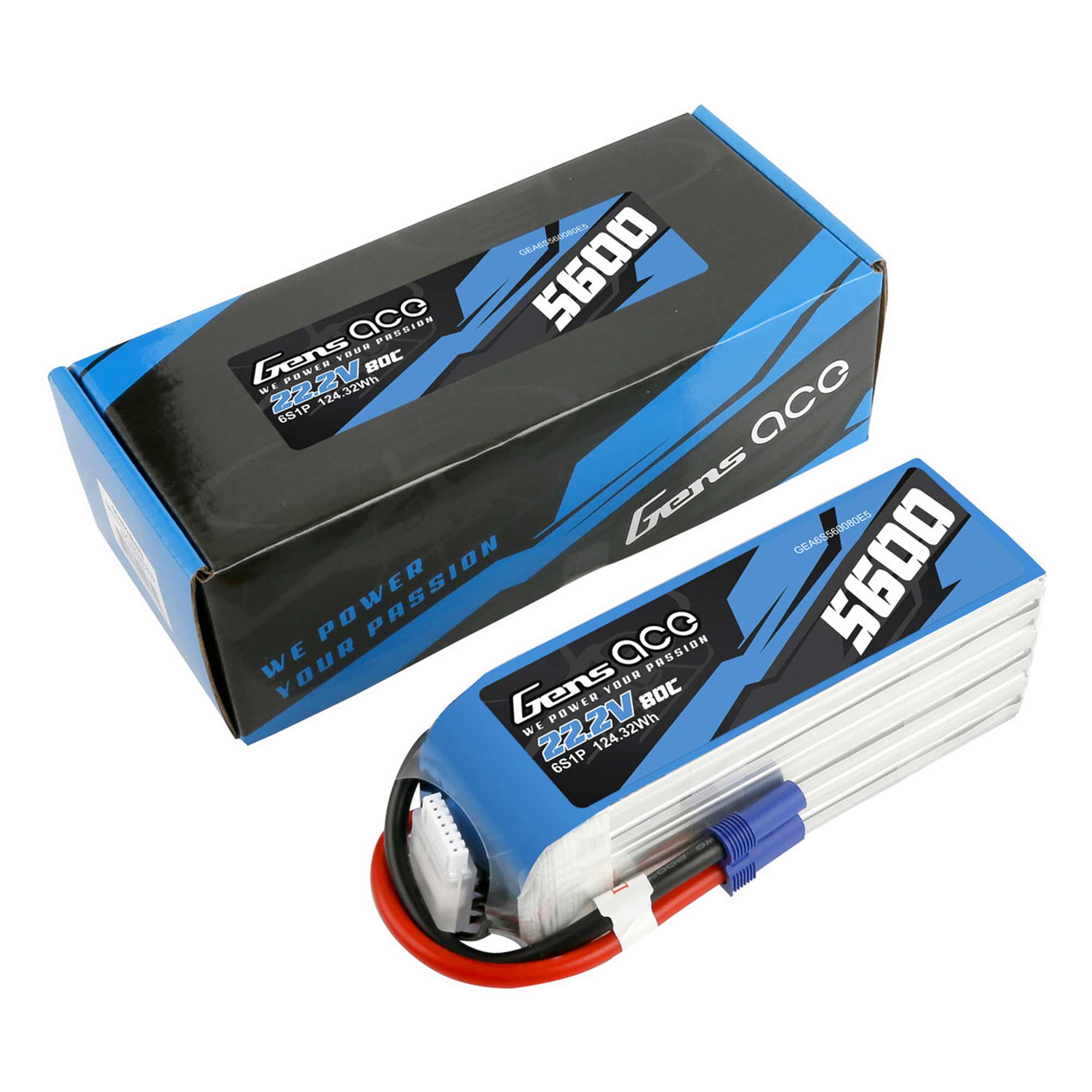 22.2V 5600mAh 6S 80C LiPo Battery: EC5